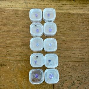 Lot of 10 lab created and natural amethyst, tanzanite and tourmaline gemstones